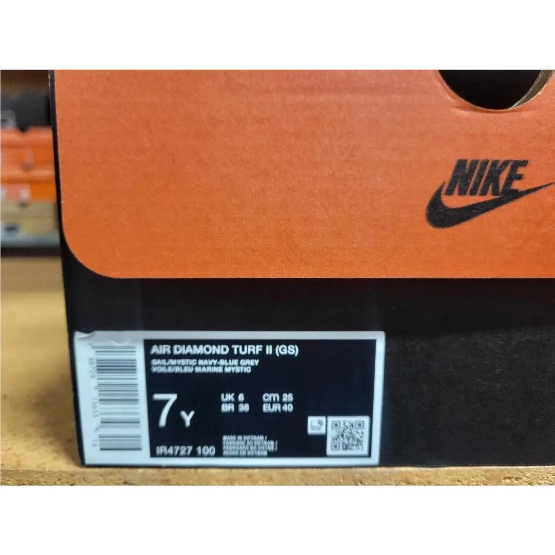 Nike shoes - Nike Air Diamond Turf II (GS) - Sail Mystic Navy Blue Grey 10