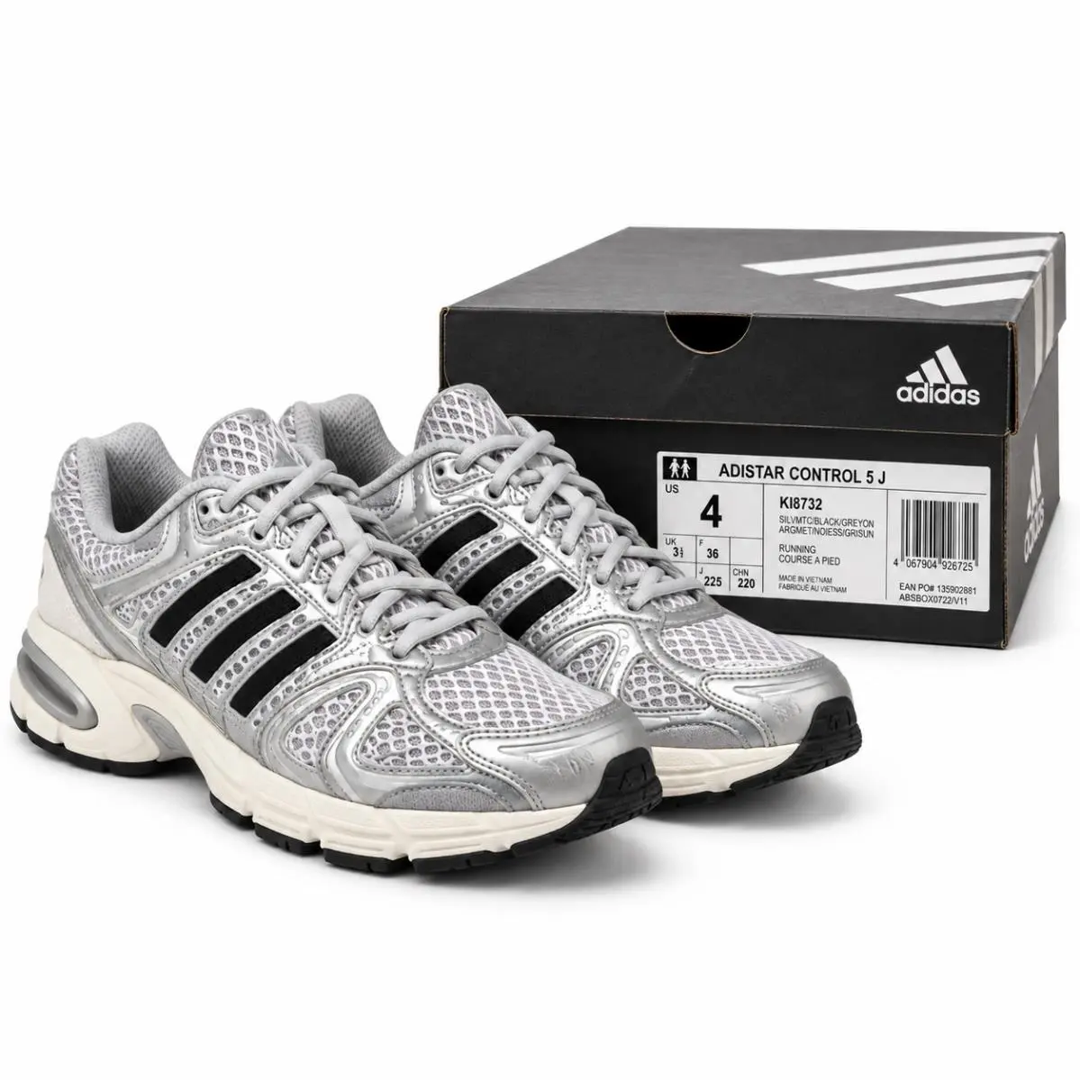 Adidas shoes - adidas Adistar Control 5 J - KI8732 - Silver, Black (UPC: 198321672829) 10