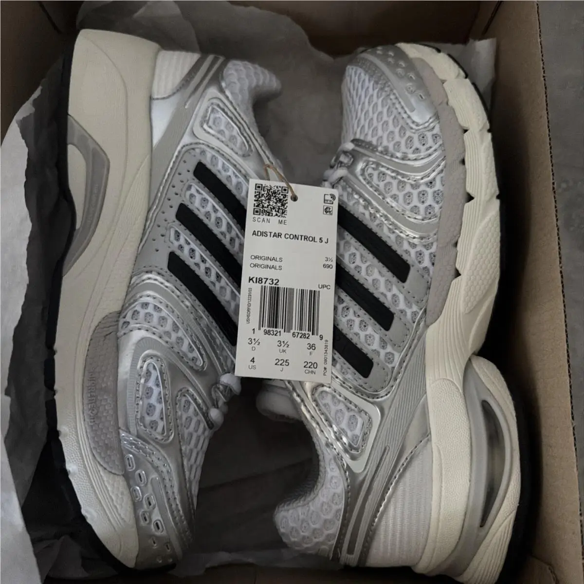 Adidas shoes - adidas Adistar Control 5 J - KI8732 - Silver, Black (UPC: 198321672829) 11