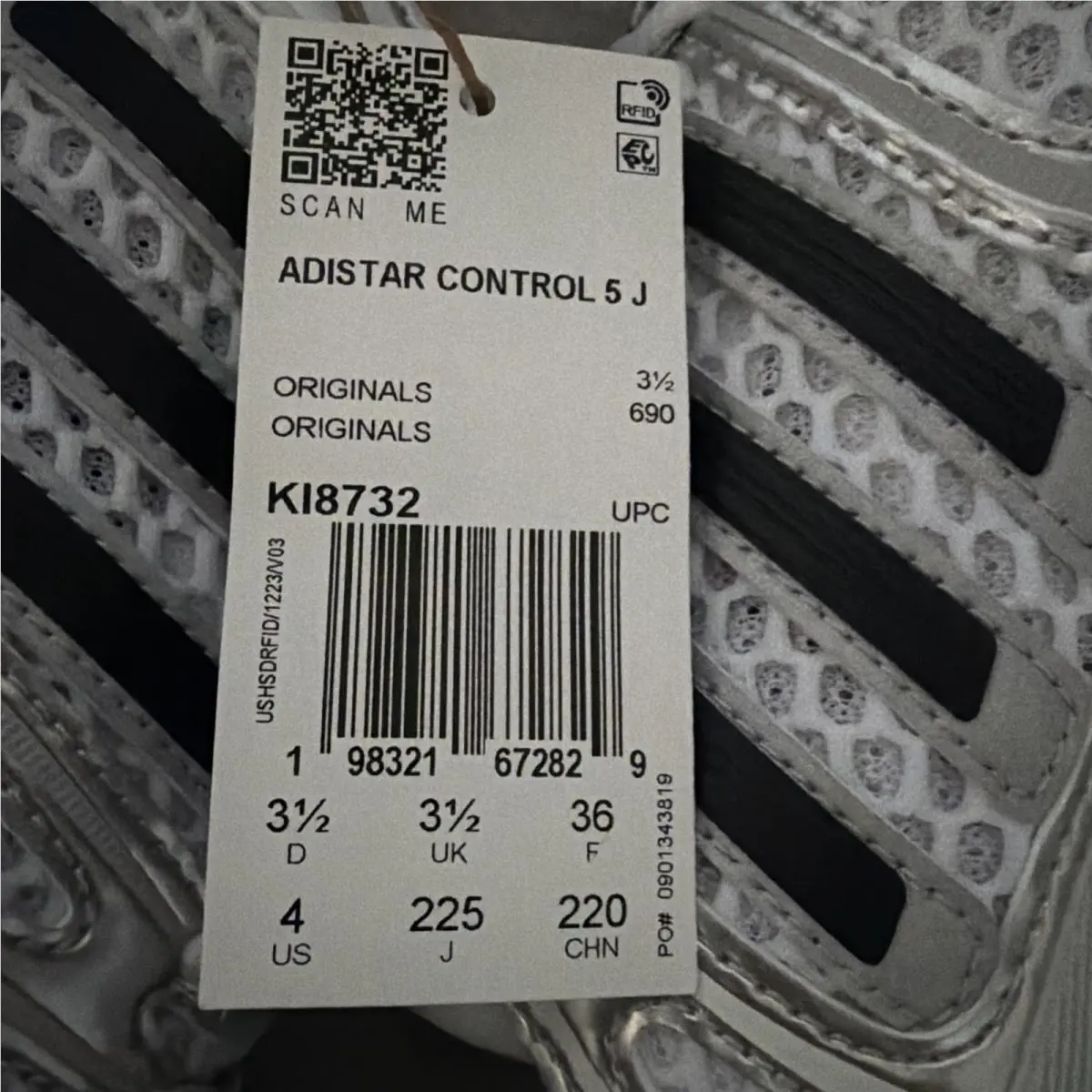 Adidas shoes - adidas Adistar Control 5 J - KI8732 - Silver, Black (UPC: 198321672829) 12