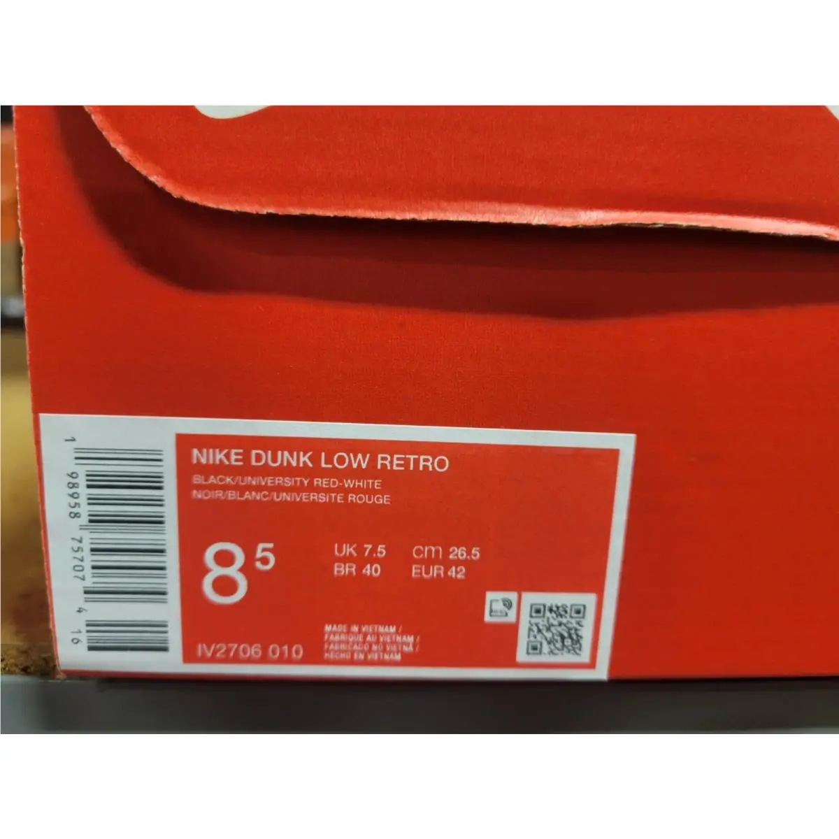 Nike shoes - Nike Dunk Low Retro - Dunk Low Retro - IV2706-010 - Black University Red White 10
