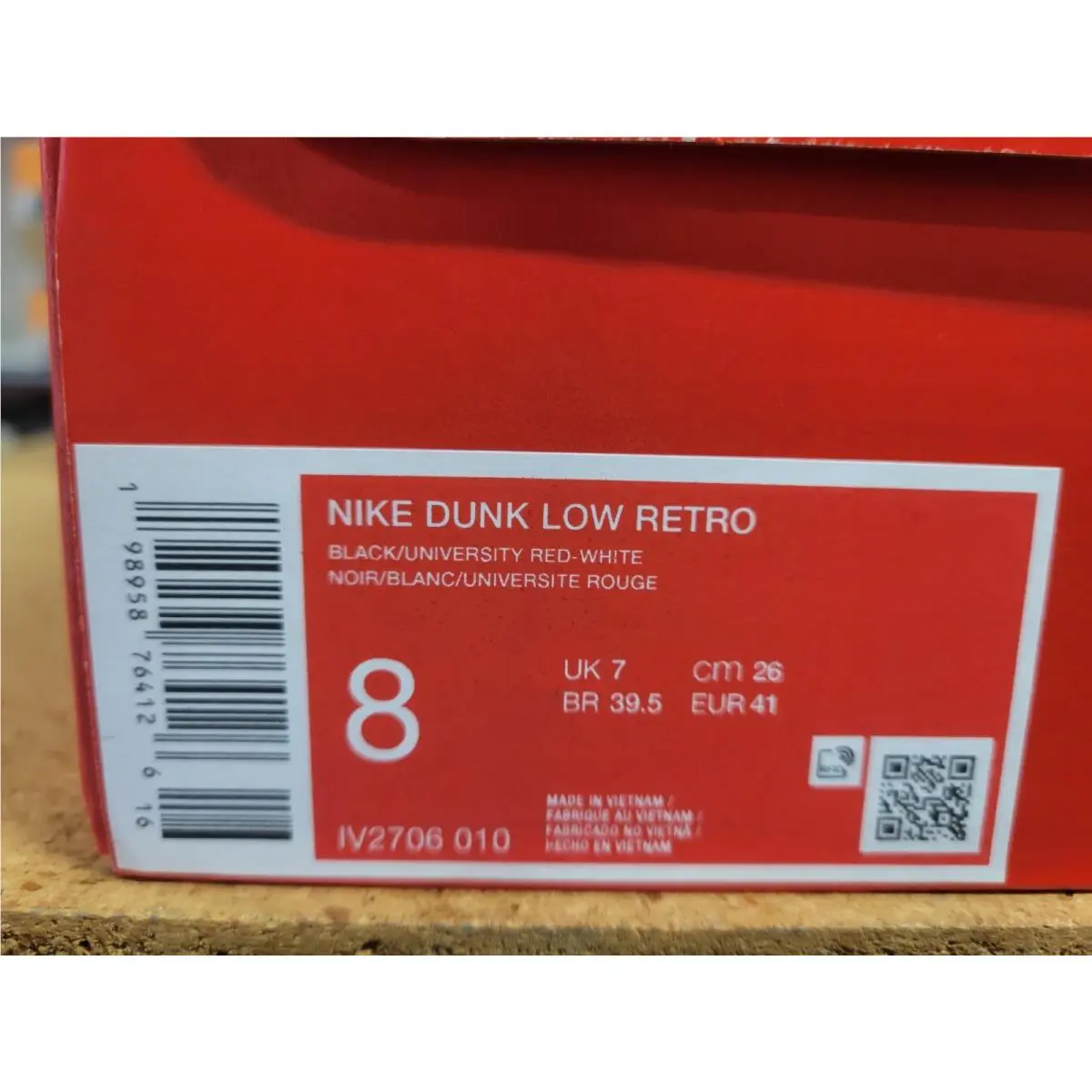 Nike shoes - Nike Dunk Low Retro - Dunk Low Retro - IV2706-010 - Black University Red White 10