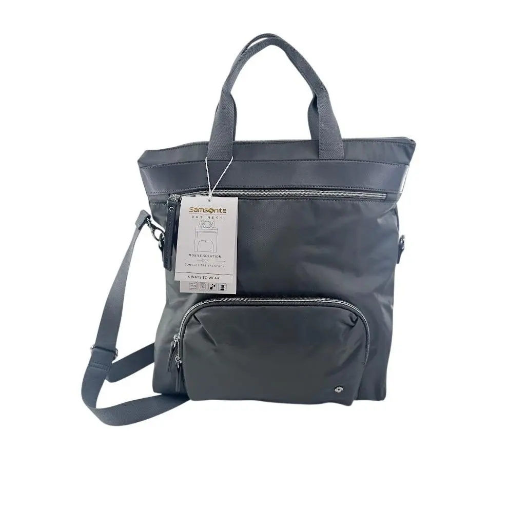 Mobile Solution 5-in-1 Convertible Laptop Backpack Silver Shadow Grey by Samsonite