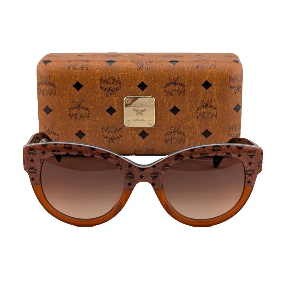 MCM608S Cognac Visetos Cat-eye Sunglasses 257 Brown Gradient 53-22-140 Italy