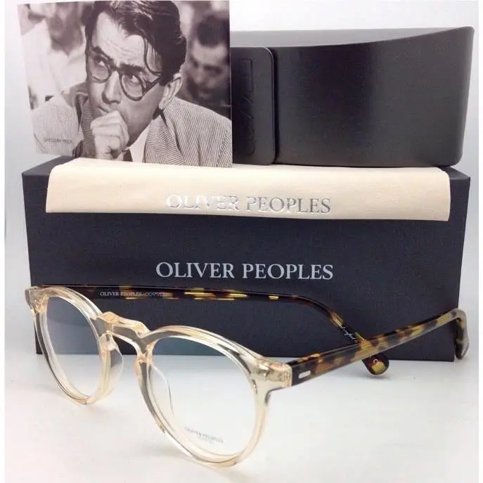 Oliver Peoples Eyeglasses Gregory Peck OV 5186 1485 50-23 Round Buff Tortoise