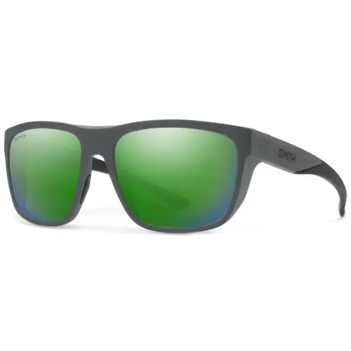 Smith Barra Sunglasses-matte Cement-chromapop Polarized Green Mirror Lens