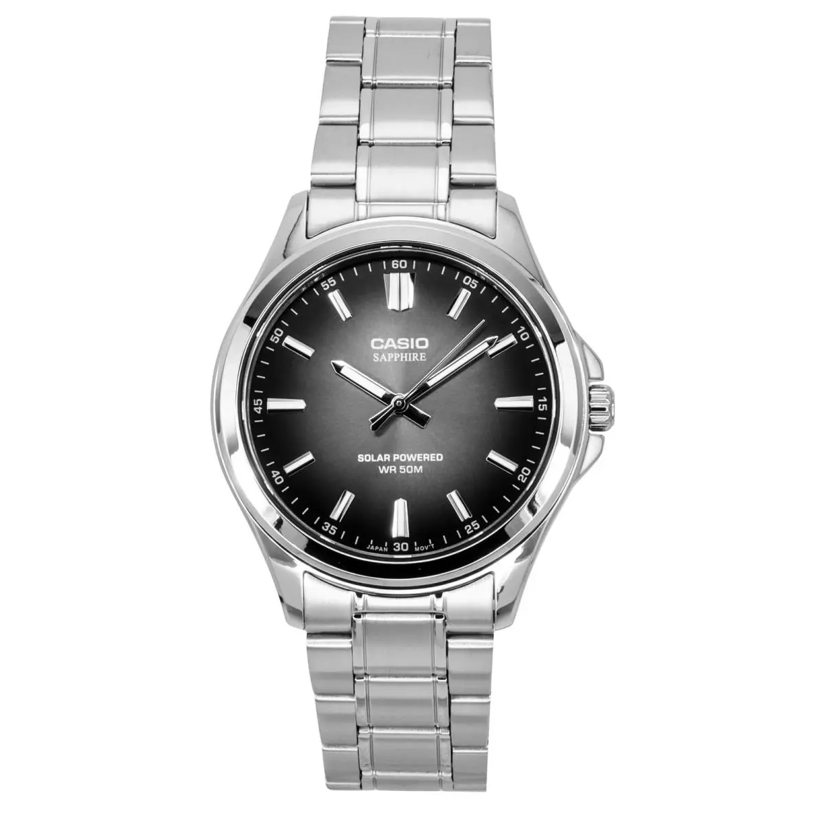 Standard Black Dial Solar Stainless Steel Dress Men`s Watch MTS-RS100D-1AV by Casio