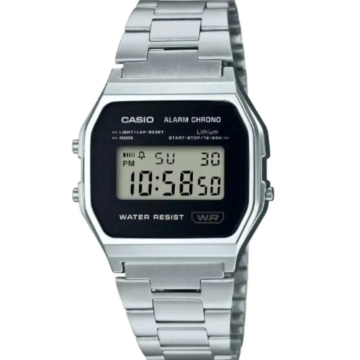 Casio A158WEA-1EF Vintage Digital Silver Stainless Steel Watch