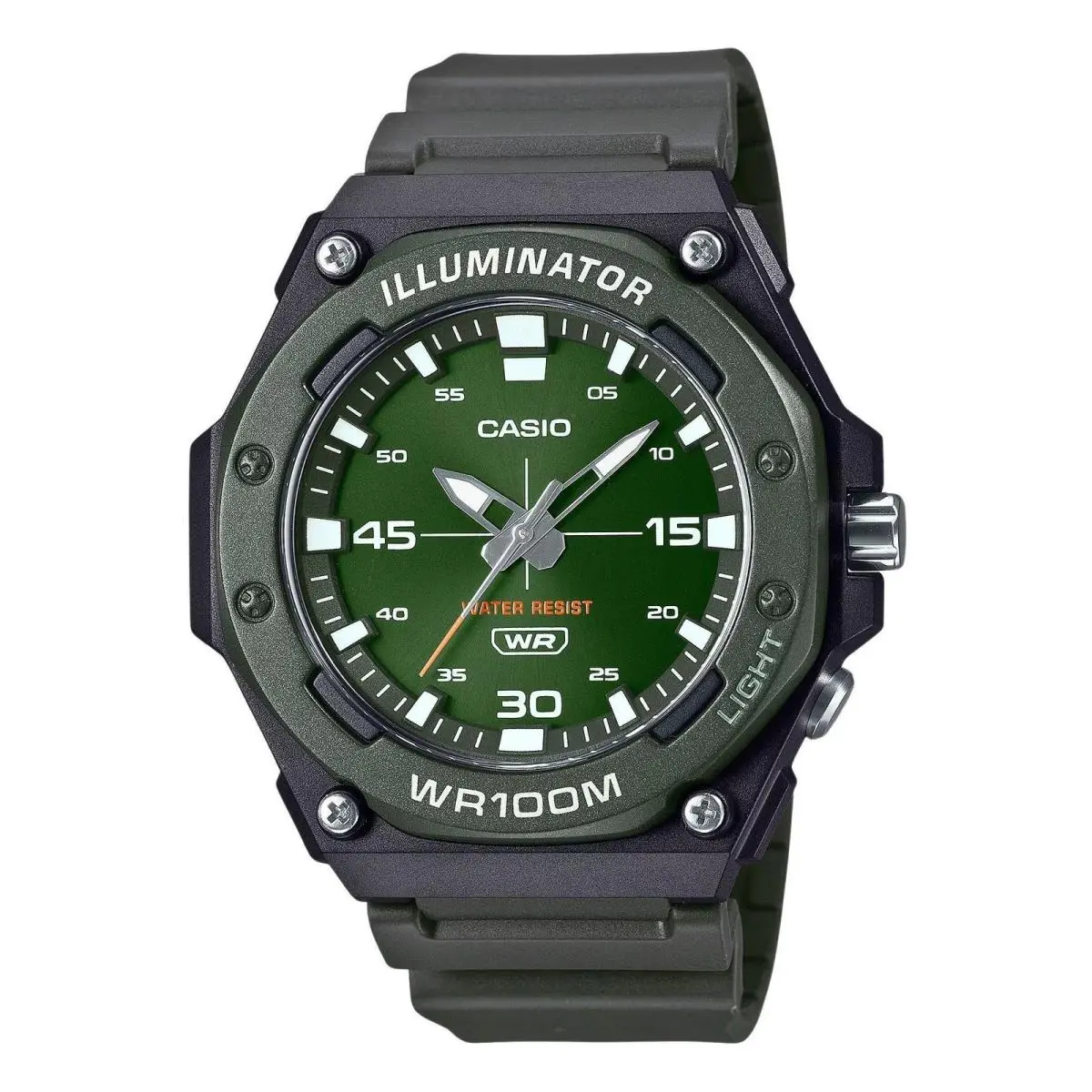 Standard Analog Resin Strap Green Dial Quartz MW-620H-3AV 100M Men`s Watch by Casio