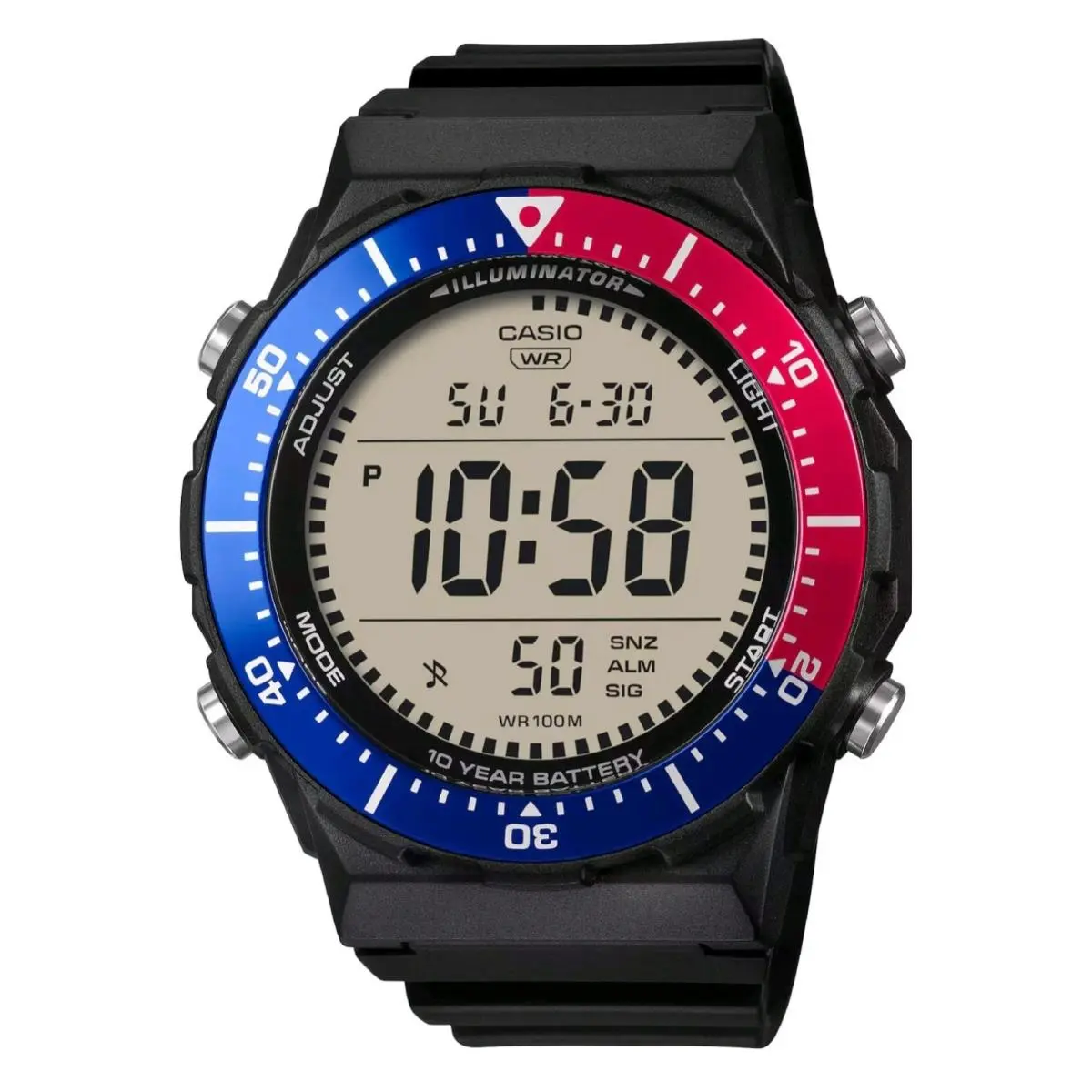 Casio Pepsi Digital Sports AE-1700H-1A2VEF Black Silicone Chrono Timer Alarm