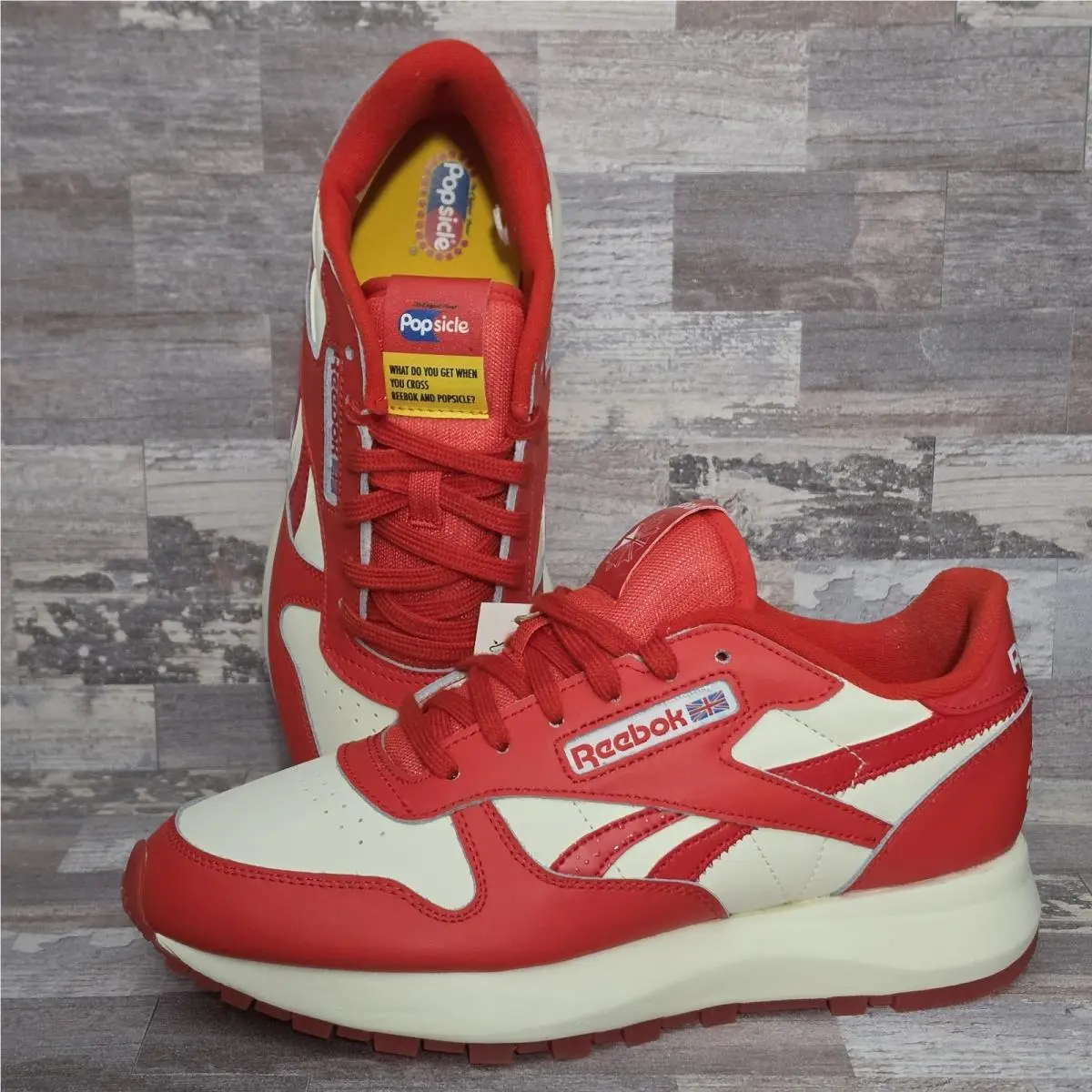 Popsicle x Reebok Classic Leather Red White Women`s Sz 9 Rare