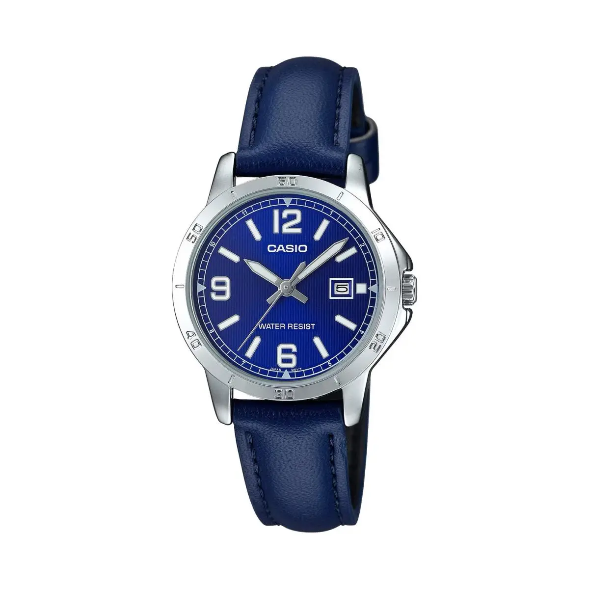 Casio Women’s Blue Dial Analog Watch with Blue Leather Strap - LTP-V004L-2B
