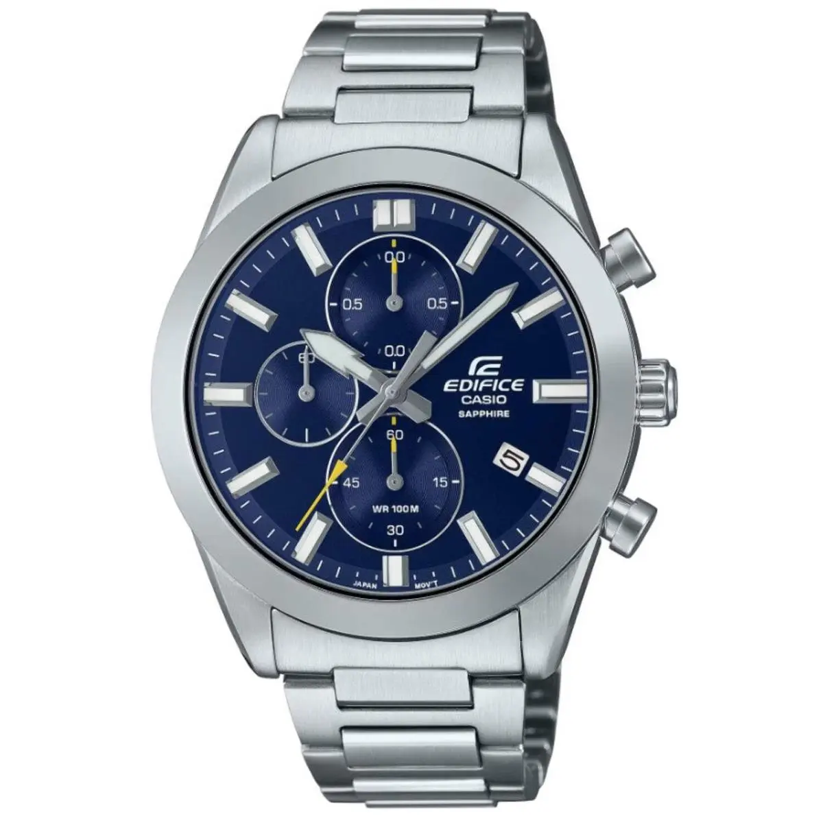 Men`s Casio Edifice Chronograph Blue Dial Steel Watch EFB710D-2A