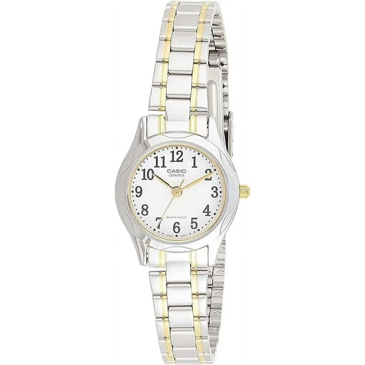 Women’s Two Tone Analog Watch White Dial Steel Bracelet - LTP-1275SG-7B by Casio