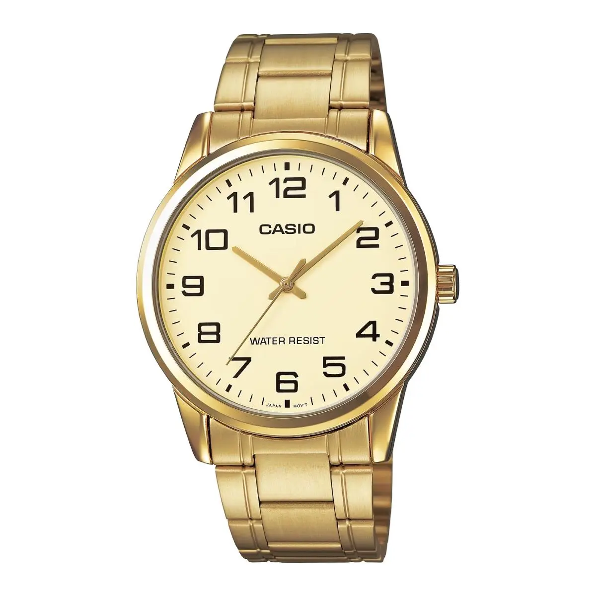 Men’s Champagne Dial Analog Watch with Gold Tone Bracelet - MTP-V001G-9B by Casio