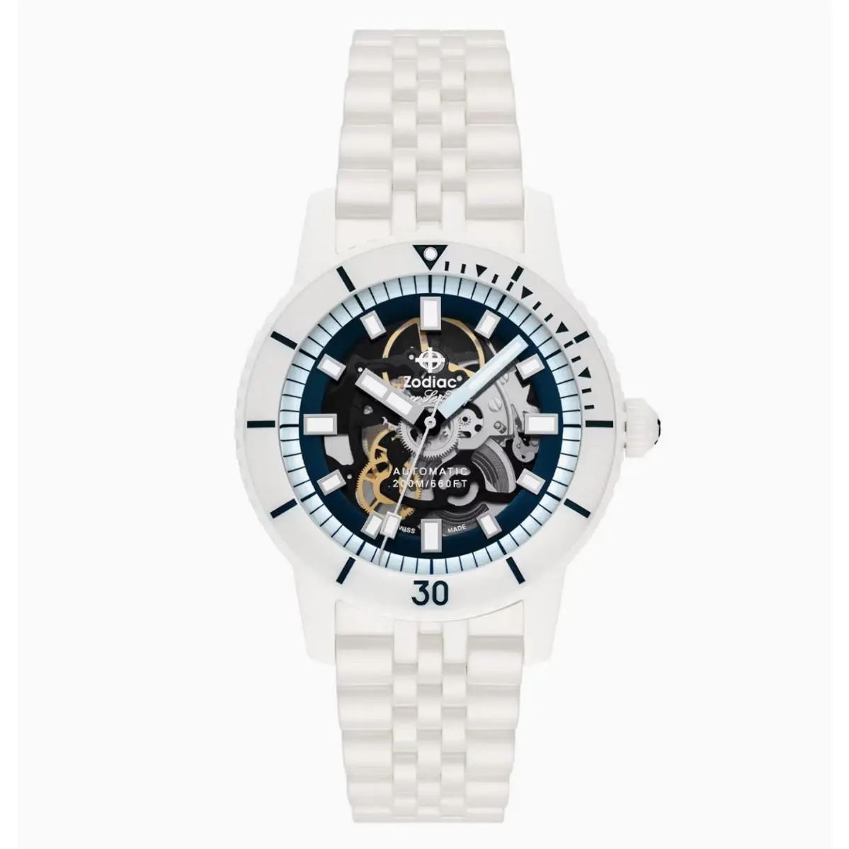 Zodiac Super Sea Wolf Ceramic Compression Diver Skeleton Dial Automatic ZO9594