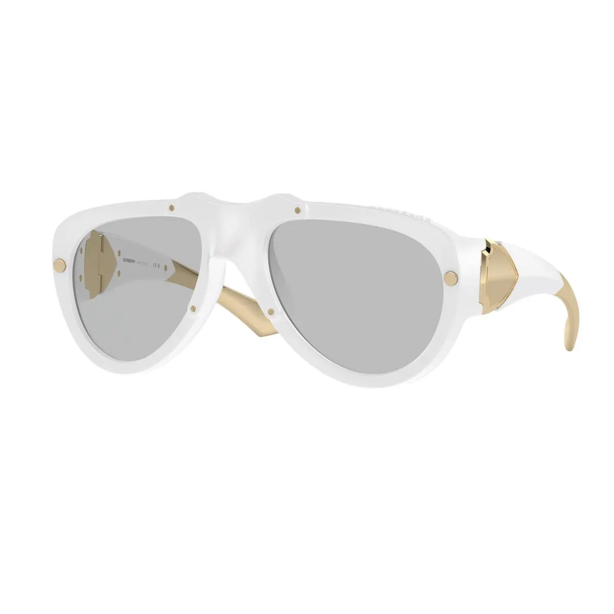 BE 4433 U White Rubber Light Grey 414187 Size 57 Sunglasses by Burberry