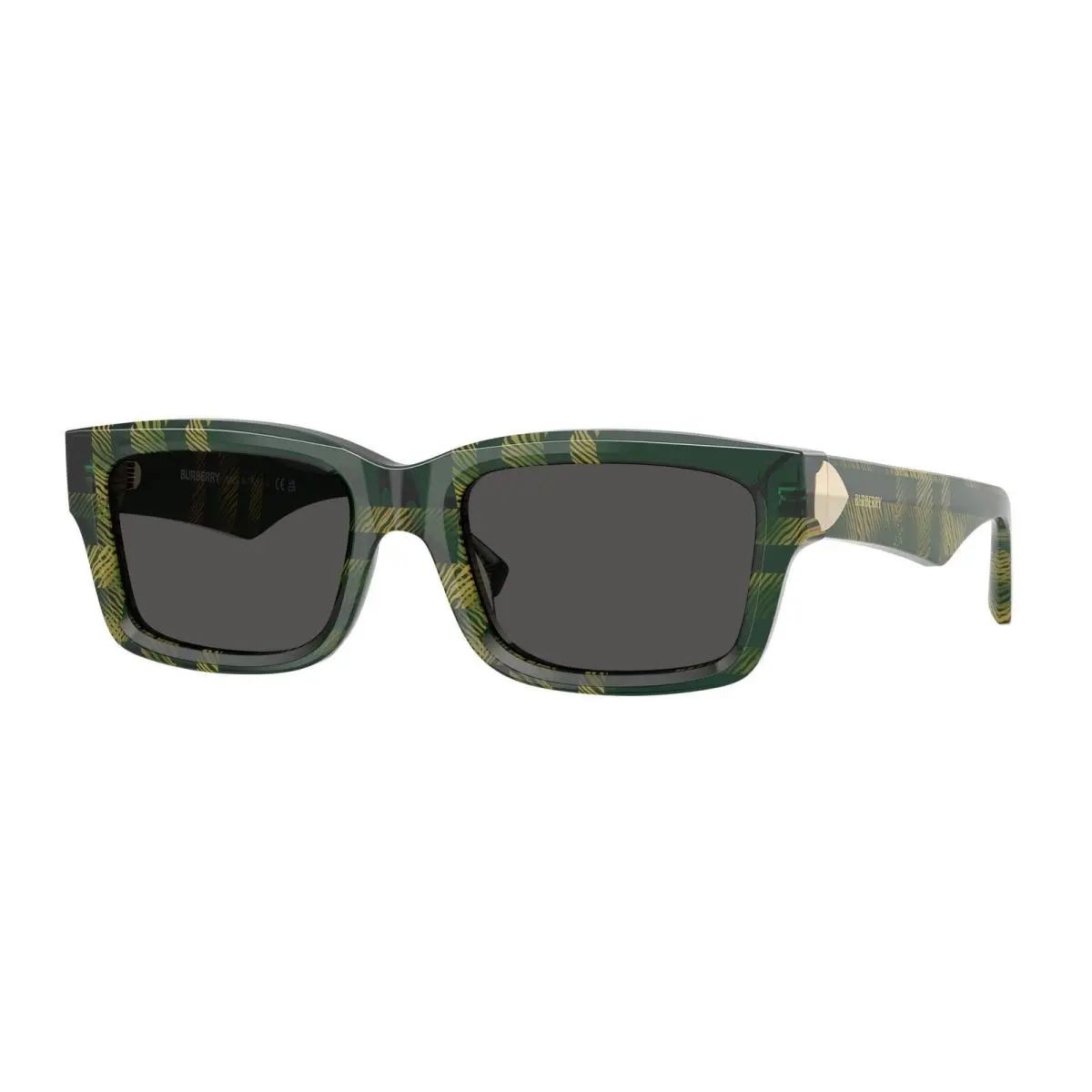 BE 4443 F Check Green / Dark Grey 412587 Size 55 Sunglasses by Burberry
