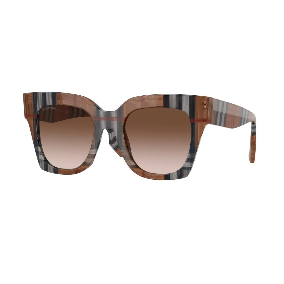 BE 4364 Kitty Check Brown Gradie 396713 Size 49 Sunglasses by Burberry