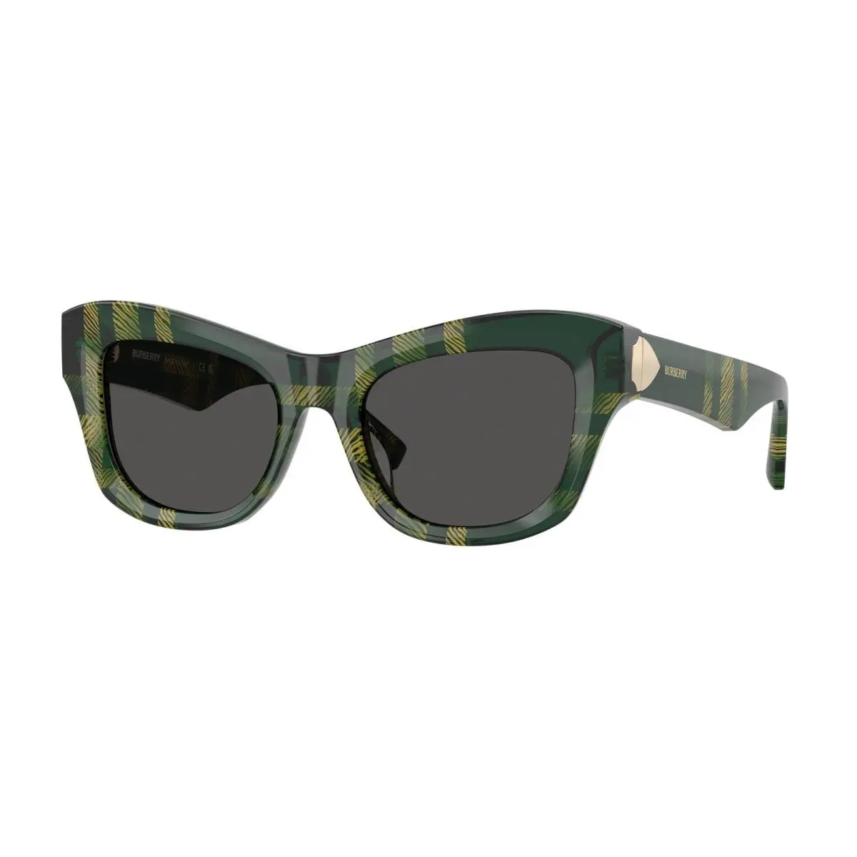 BE 4442 U Check Green Dark Grey 412587 Size 51 Sunglasses by Burberry