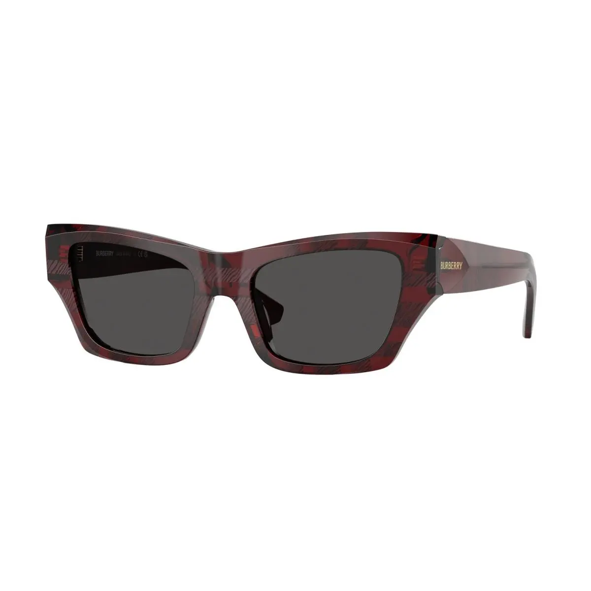 BE 4441 U Check Red Dark Grey 411587 Size 52 Sunglasses by Burberry