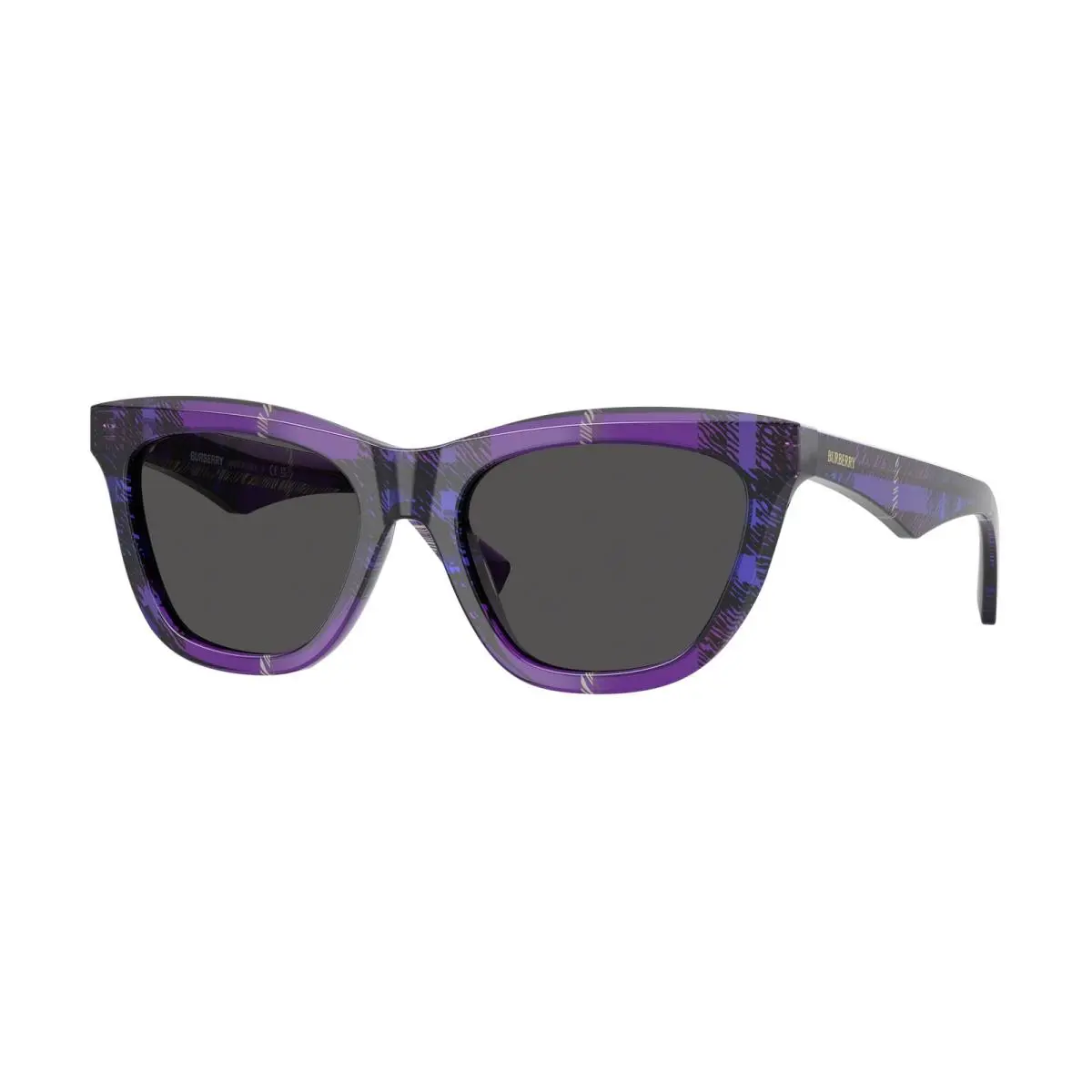 Burberry BE 4435 Check Violet / Dark Grey 411387 Size 53 Sunglasses