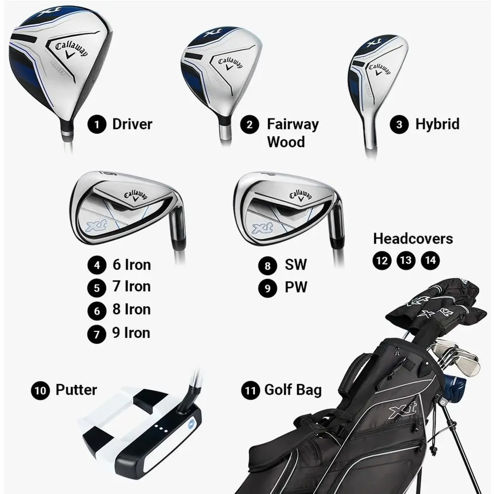 Callaway  - (1) XT Junior 10-Piece Complete Set - 4PKR250211287BK - Black (UPC: 197193882923) 1