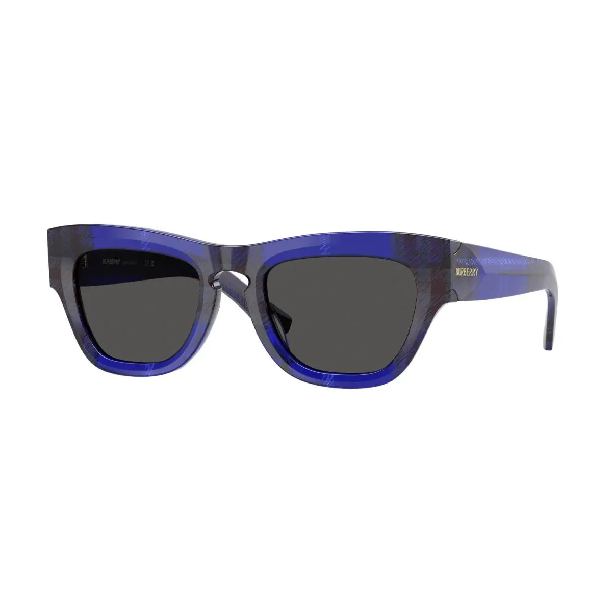 Burberry BE 4440 U Check Blue Dark Grey 411487 Size 51 Sunglasses