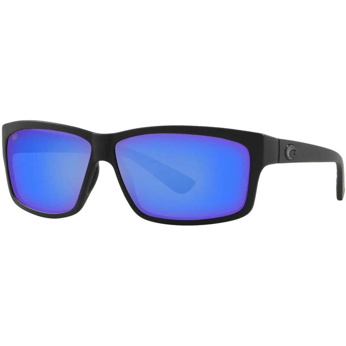 Costa Del Mar Polarized Rectangular Sunglasses Blackout Frame Blue Mirror