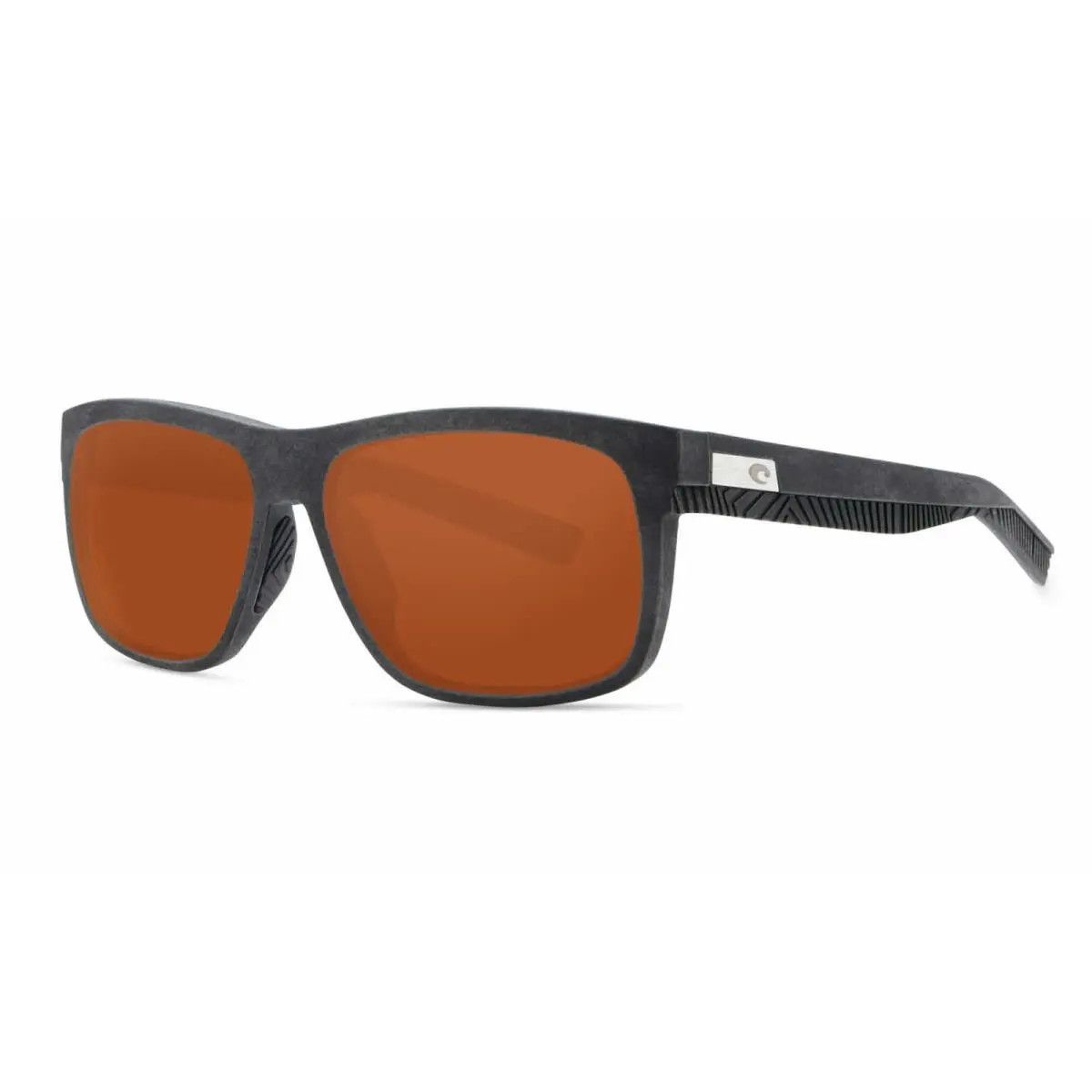 Baffin Rectangular Polarized Sunglasses Net Gray w/ Black Rubber by Costa Del Mar