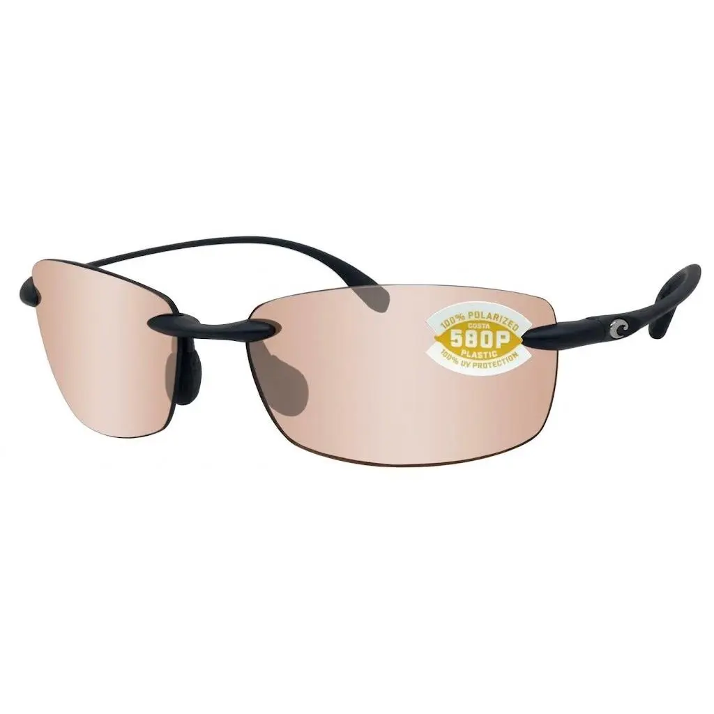 Costa Del Mar Ballast Sunglasses Black Copper Silver Mirror Plastic 580P Lens