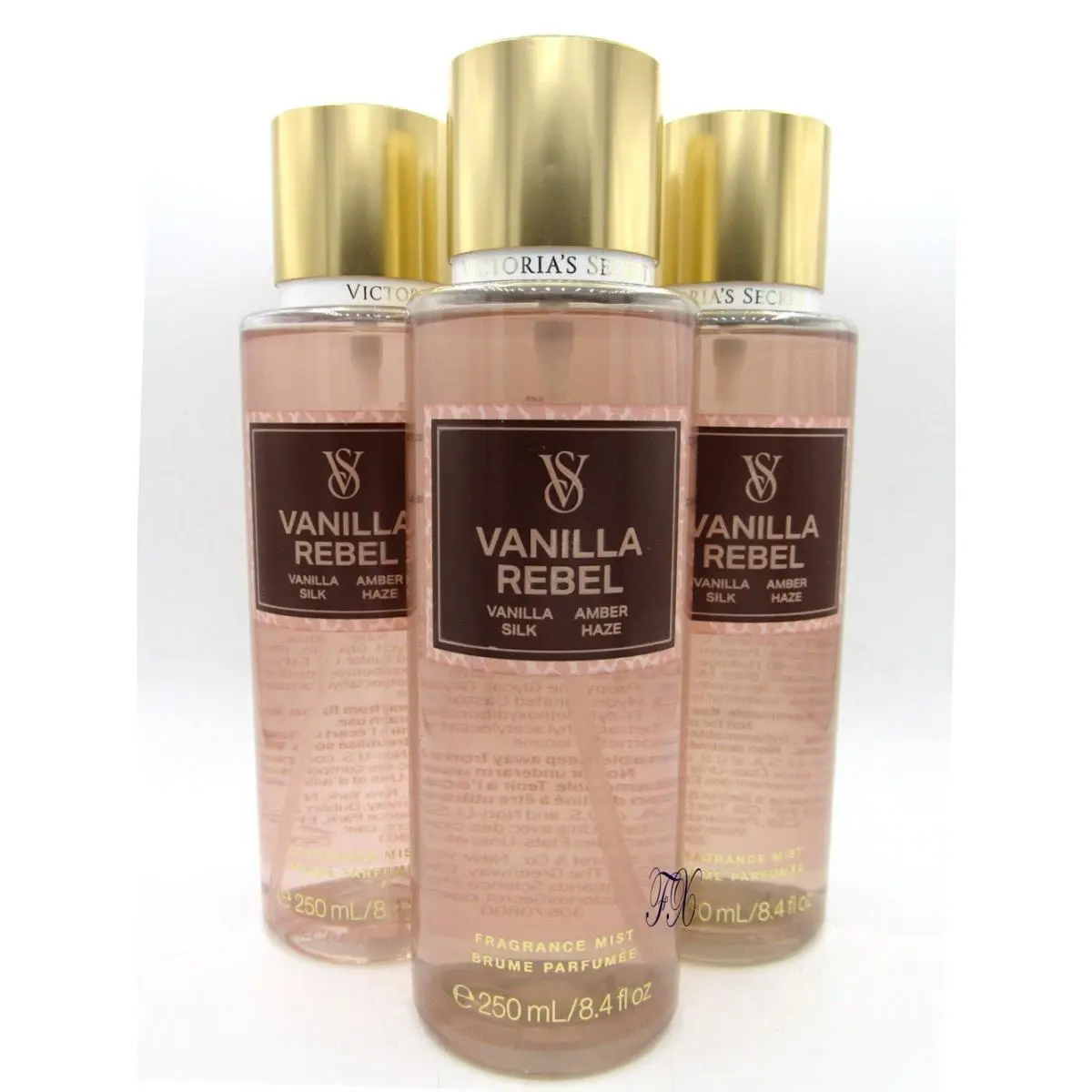 Victoria`s Secret Vanilla Rebel Fragrance Mist 8.4 FL OZ Lot OF 3 Pcs