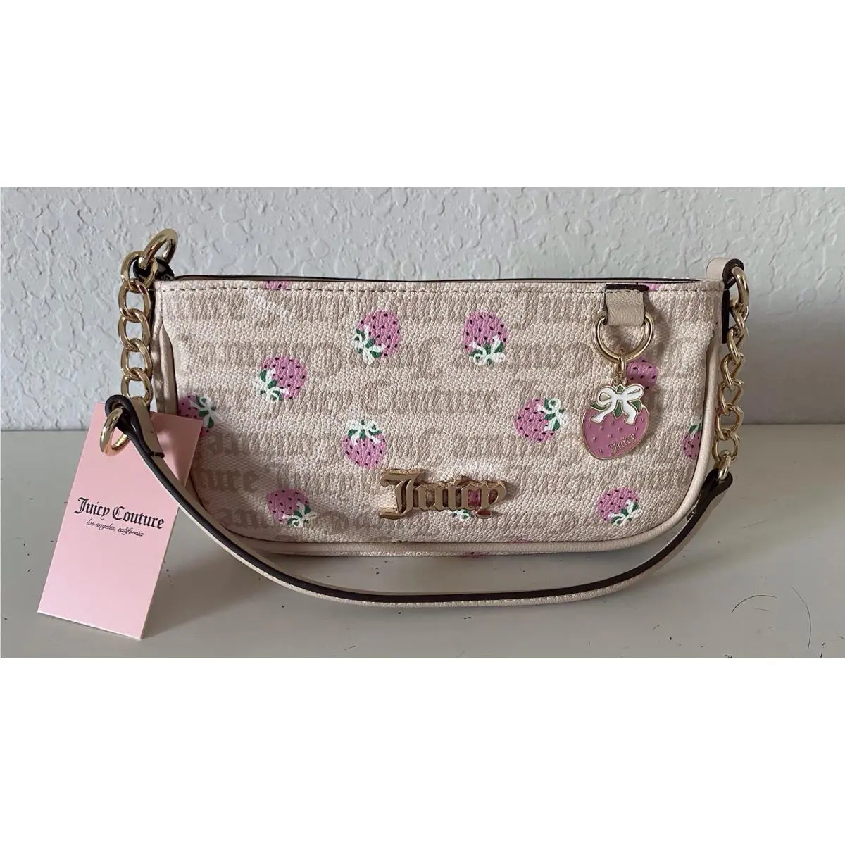 Berry Sweet Strawberry Shoulder Bag Purse Sandstone Pink by Juicy Couture
