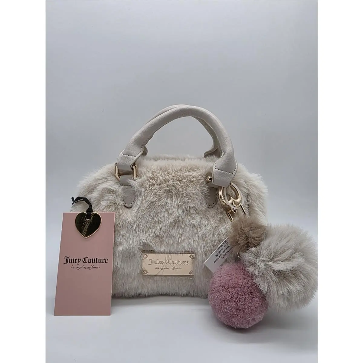 Fur Dreamy Divas Mini Satchel Crossbody Bag Cream by Juicy Couture