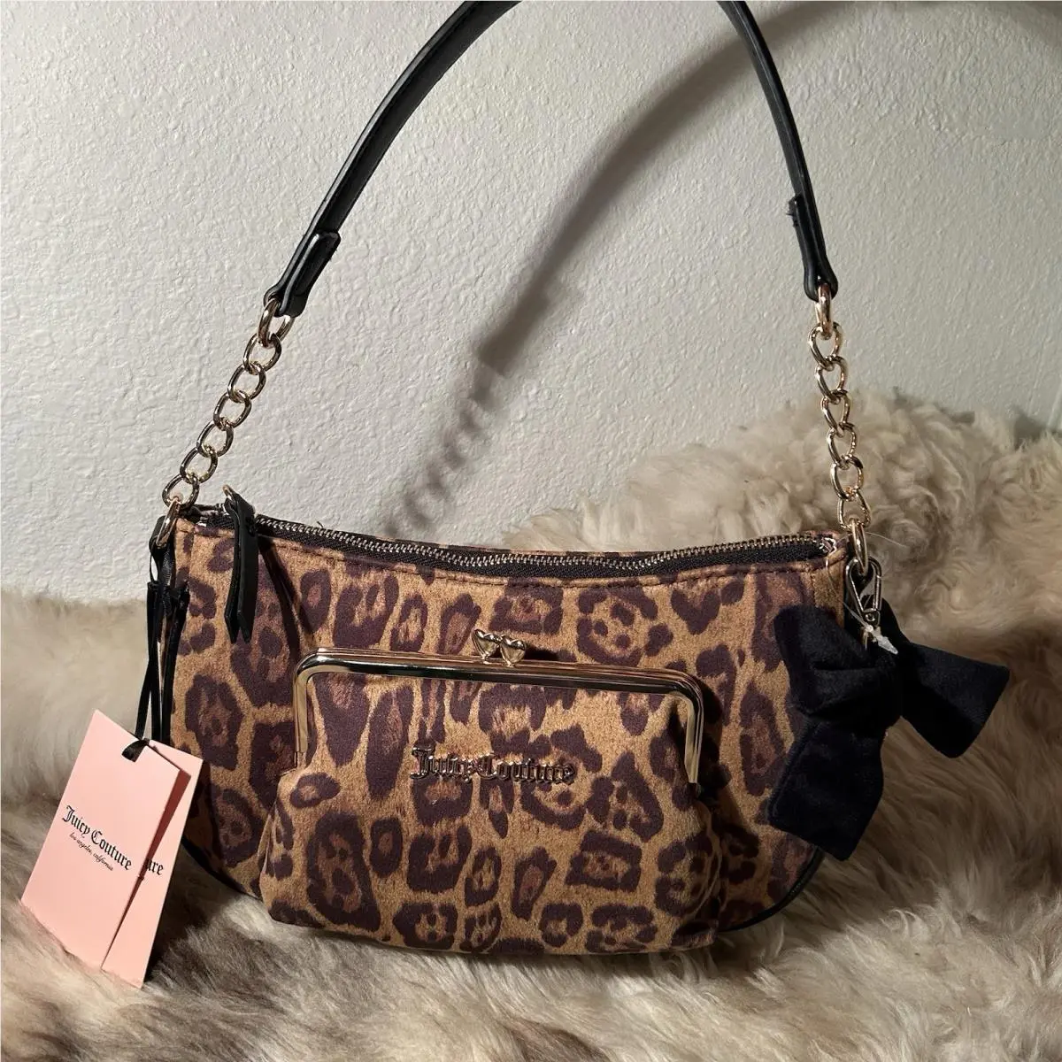 Sugar Spice Shoulder Bag - Natural/liquorice Cheetah Print by Juicy Couture