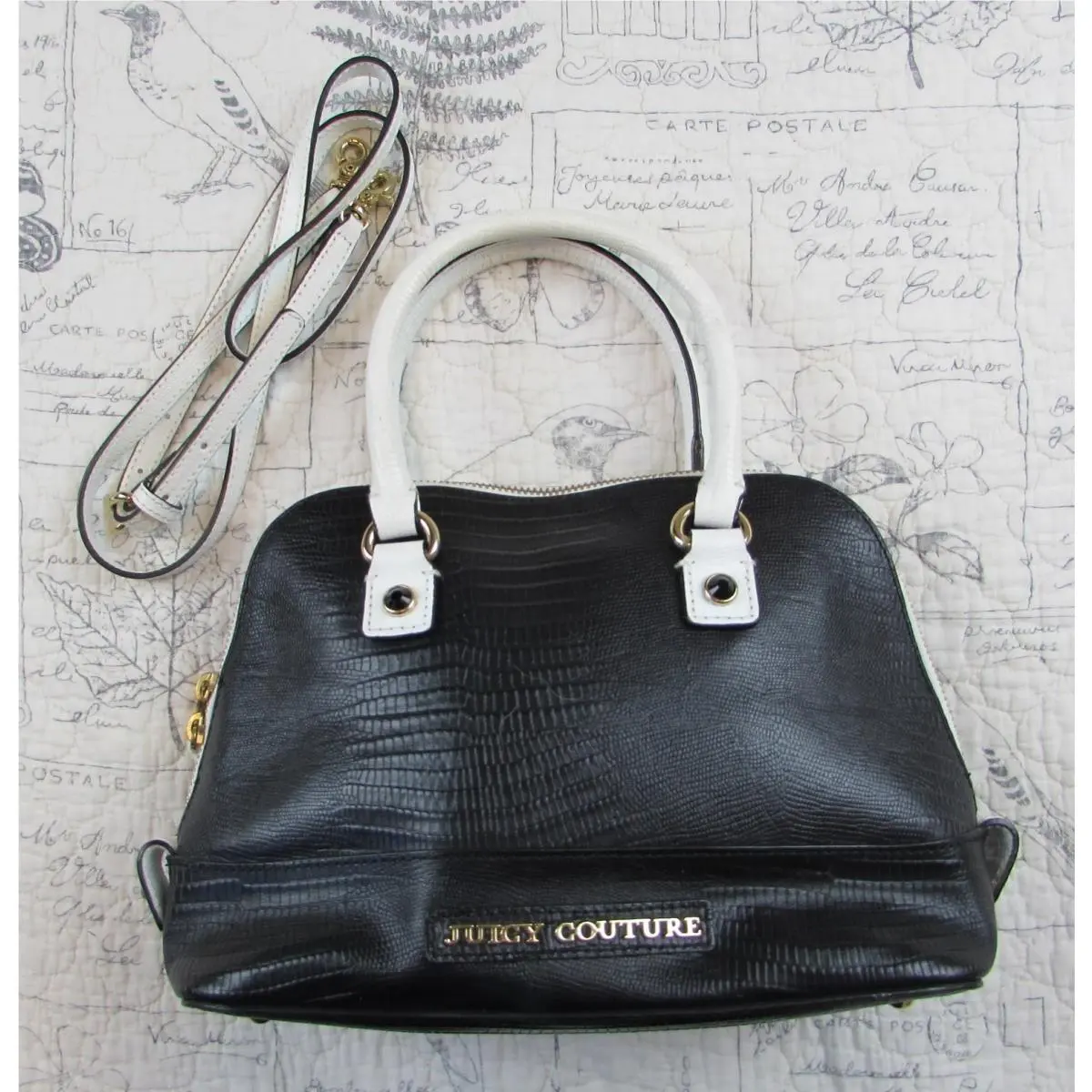 Vintage  Mini Sierra Leather Bag Lizard Embossed by Juicy Couture
