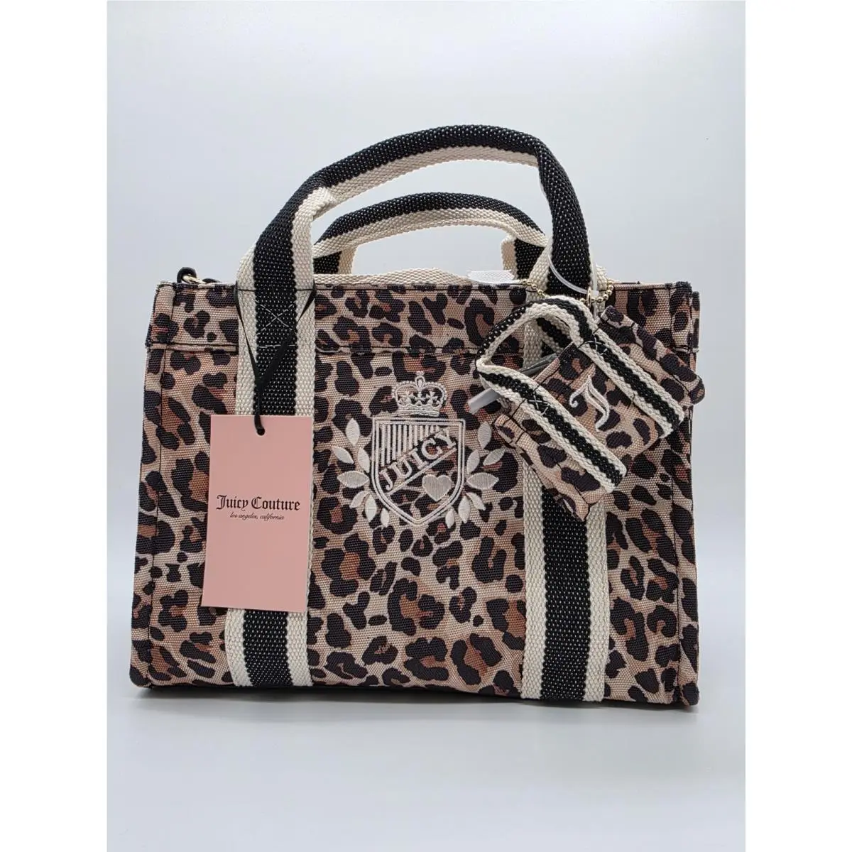 Prep School Leopard Print Crossbody Tote Mini Tote Charm by Juicy Couture