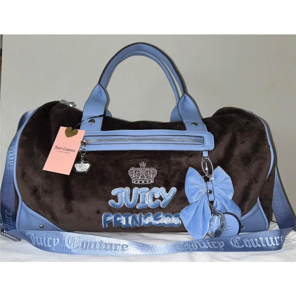 Velour American Princess Weekender Bag Chocolate Brown by Juicy Couture