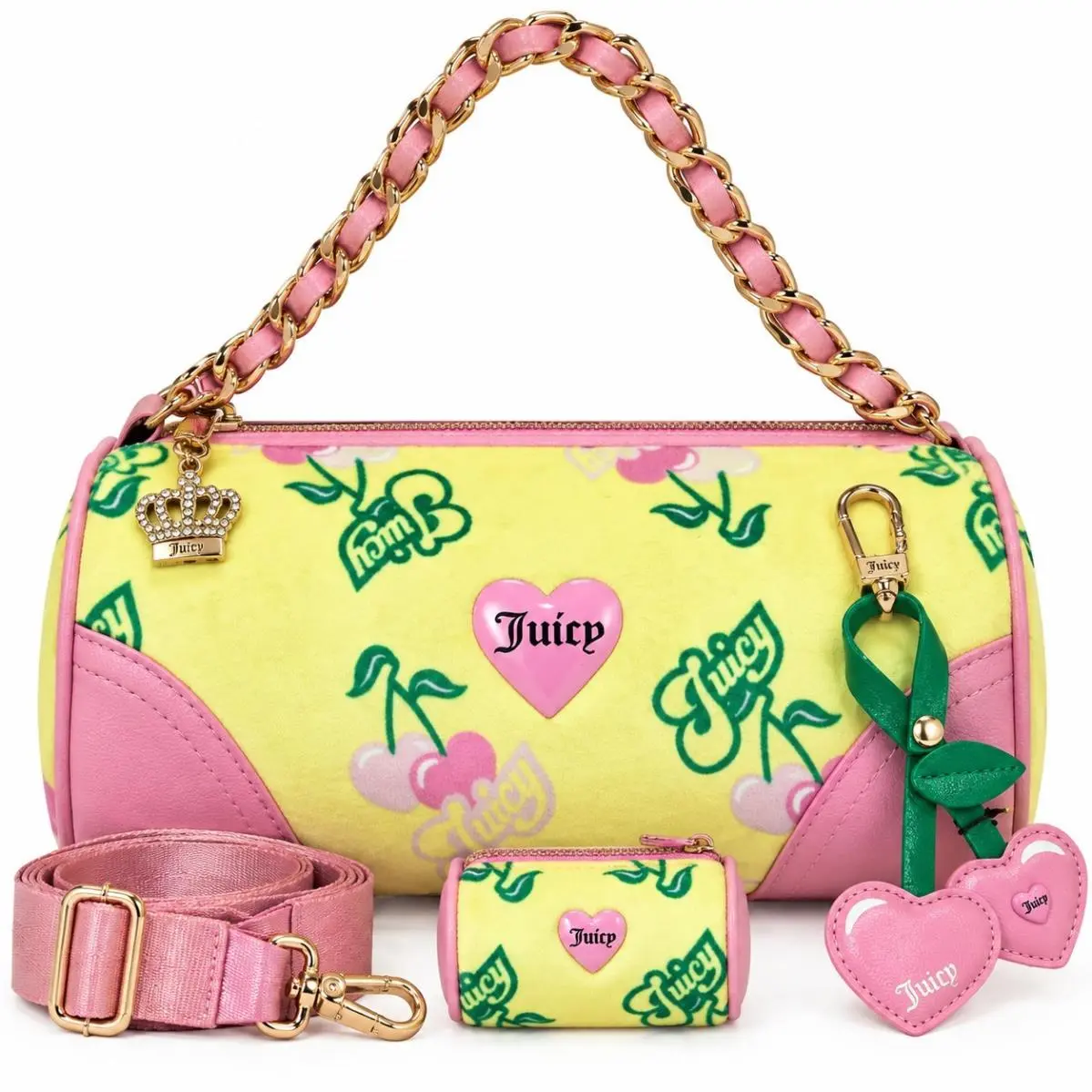 Limited Edition 4PC Barrel Bag Crossbody Cherry Charm Pink by Juicy Couture
