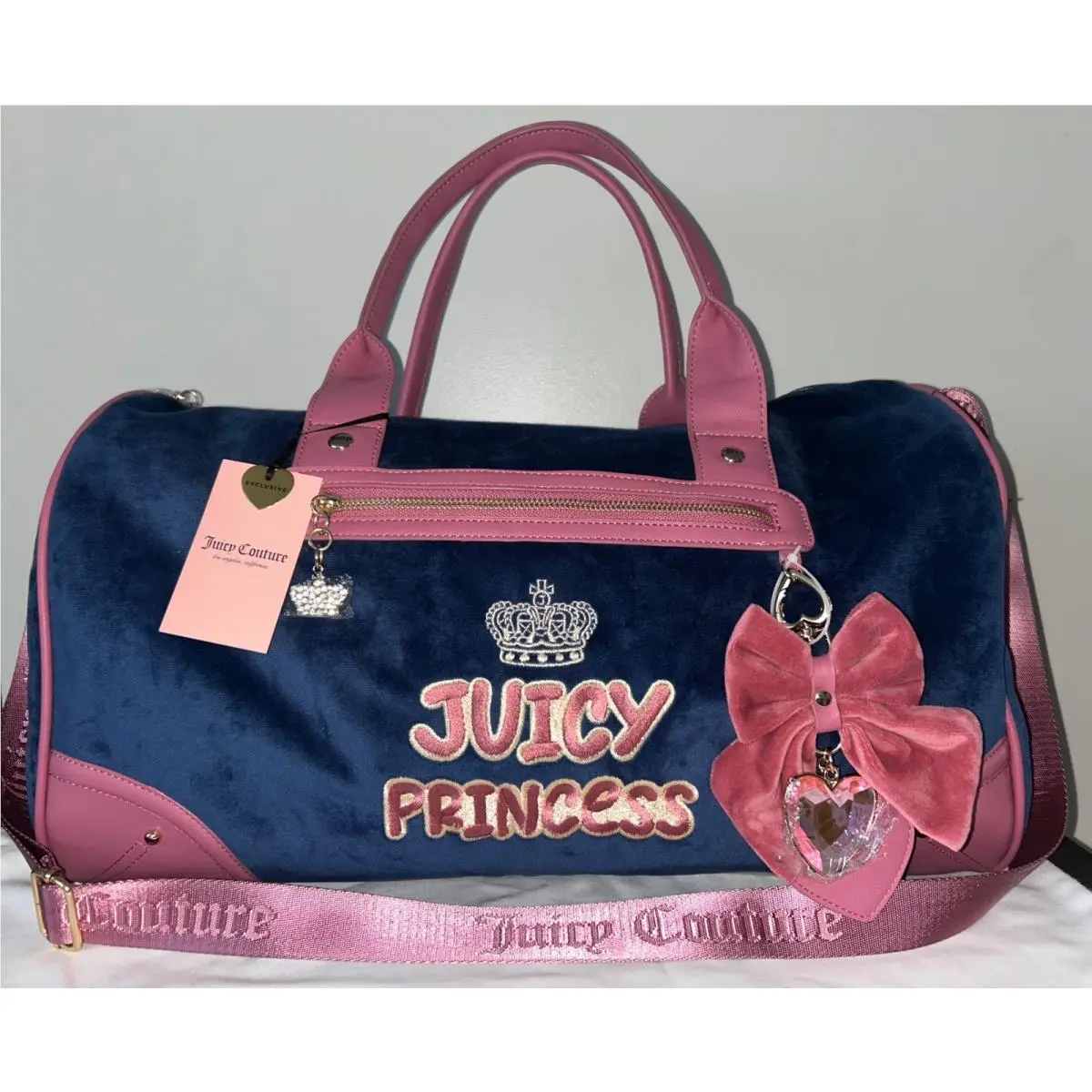 Velour American Princess Weekender Bag Regal Blue/mauve by Juicy Couture