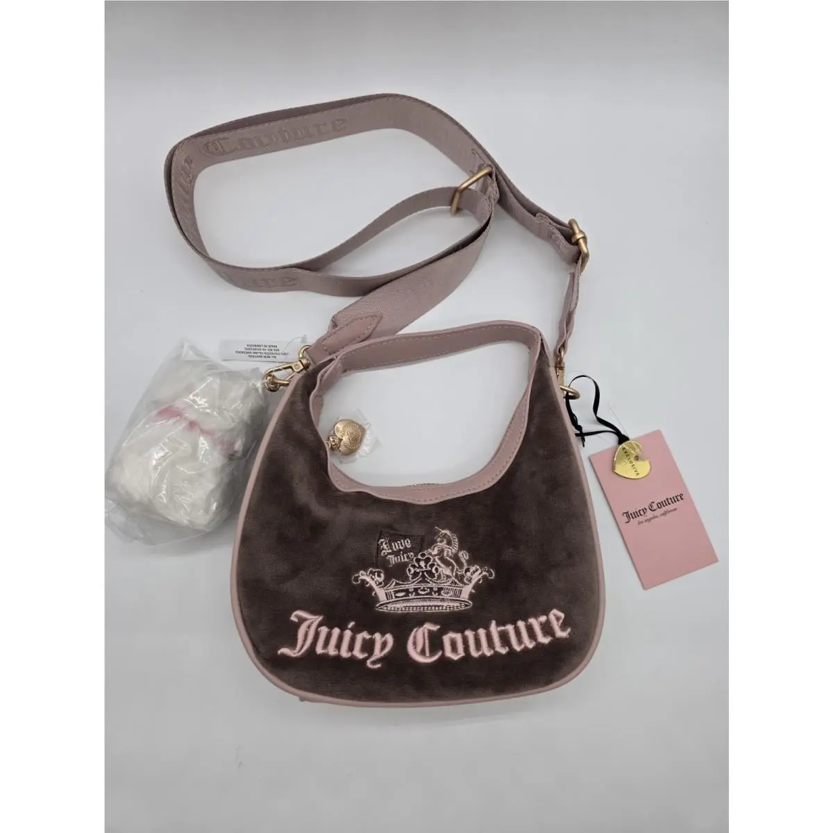 Crown Hobo Crossbody Bag Iced Coffee by Juicy Couture