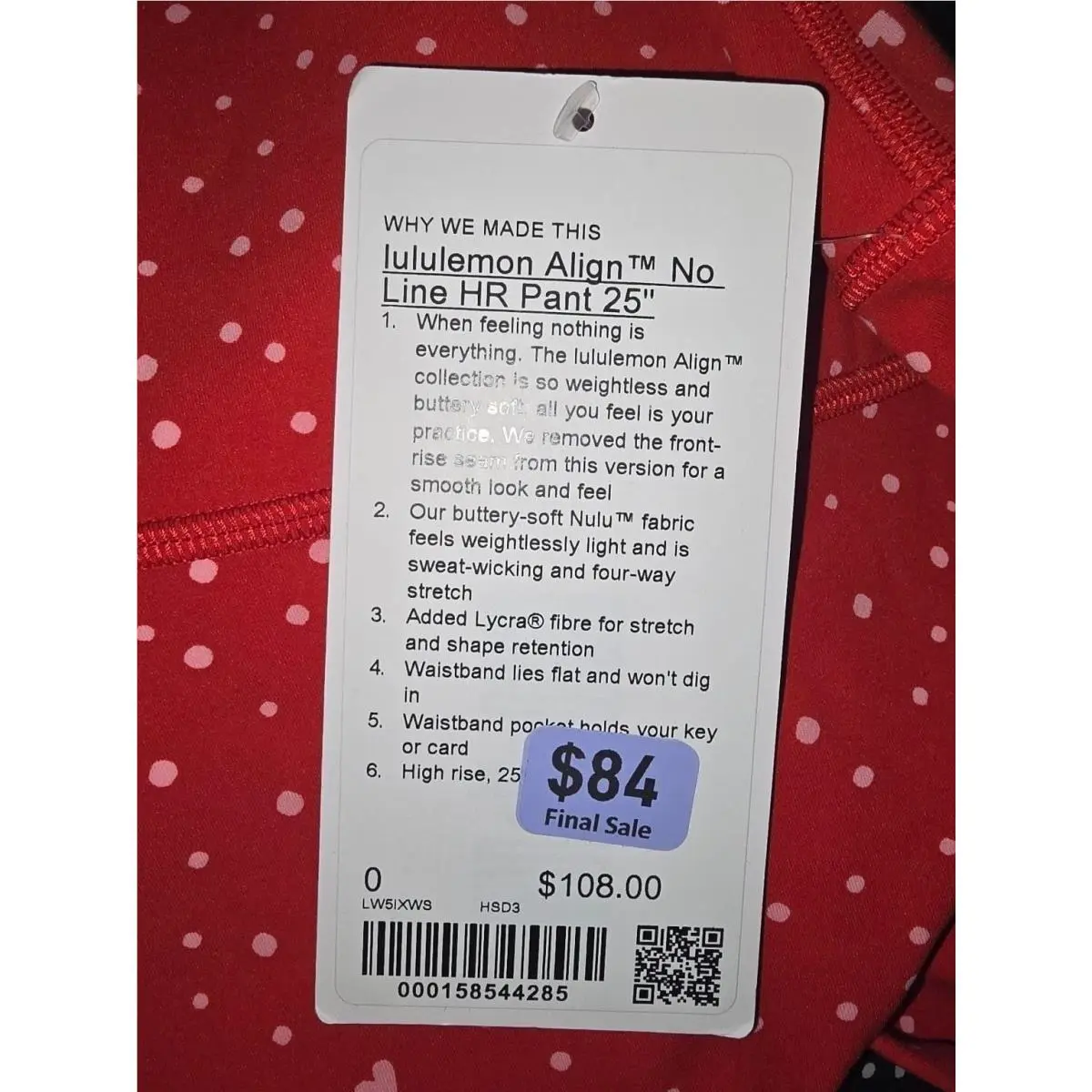 Lululemon clothing - LW5IXWS HSD3 - LW5IXWS HSD3 - Red 0