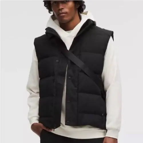Lululemon XL Wunder Puff 600 Goose Down Filled Vest Tech Canvas Black Mens