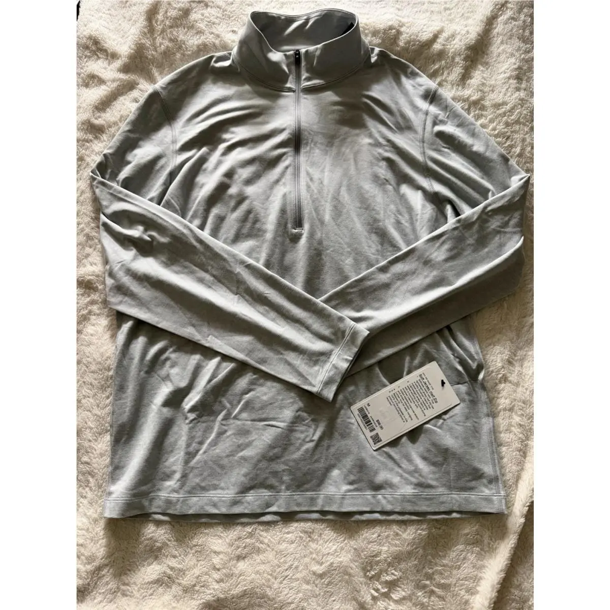 Lululemon Men`s Soft Jersey Half Zip Long Sleeve Size Medium Heathered Grey