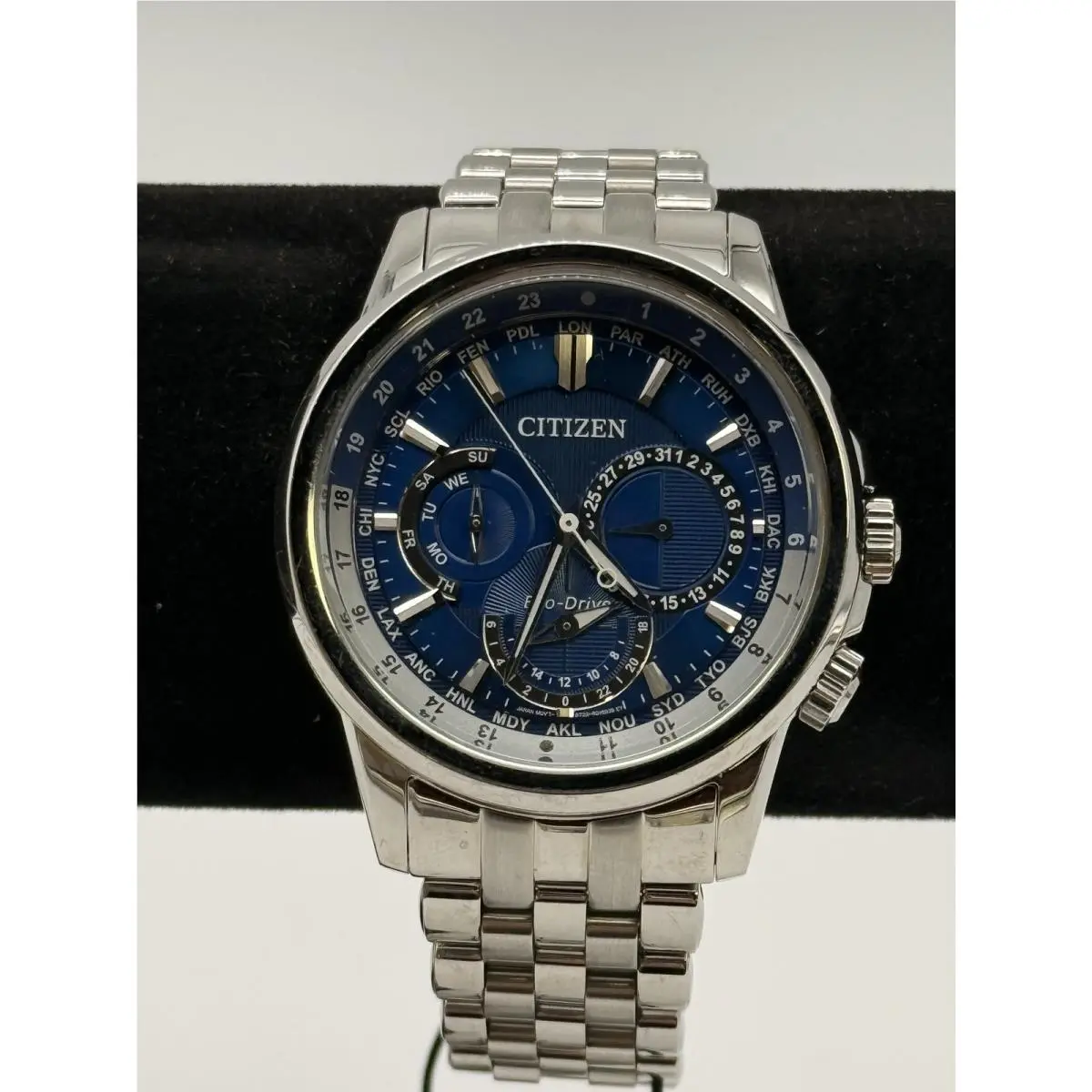 Eco-drive Men`s Stainless Steel Wristwatch with Blue by Citizen