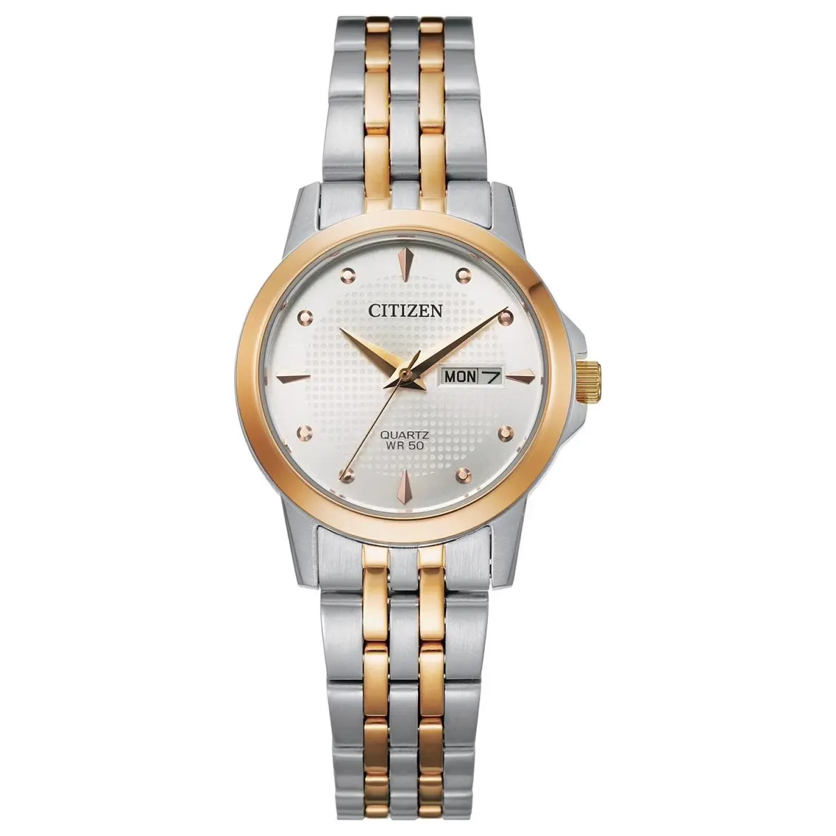 Women`s Watch EQ0605-53A Quartz Two-tone Stainless Steel Silver Dial by Citizen