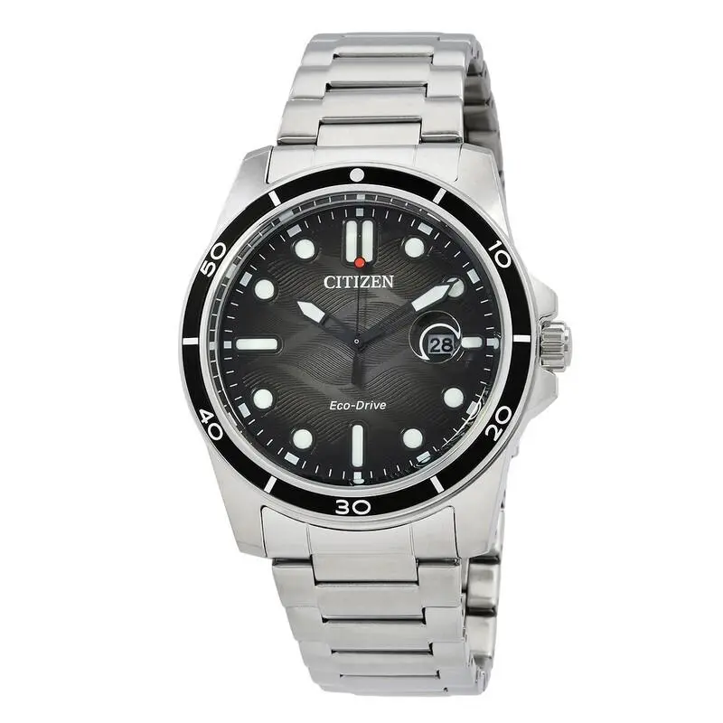 Citizen Eco-drive Marine 1810 Black Dial Mens Watch AW1816-89E