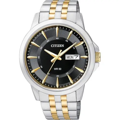 Citizen Quartz Black Dial Two-tone Mens Watch BF2018-52E