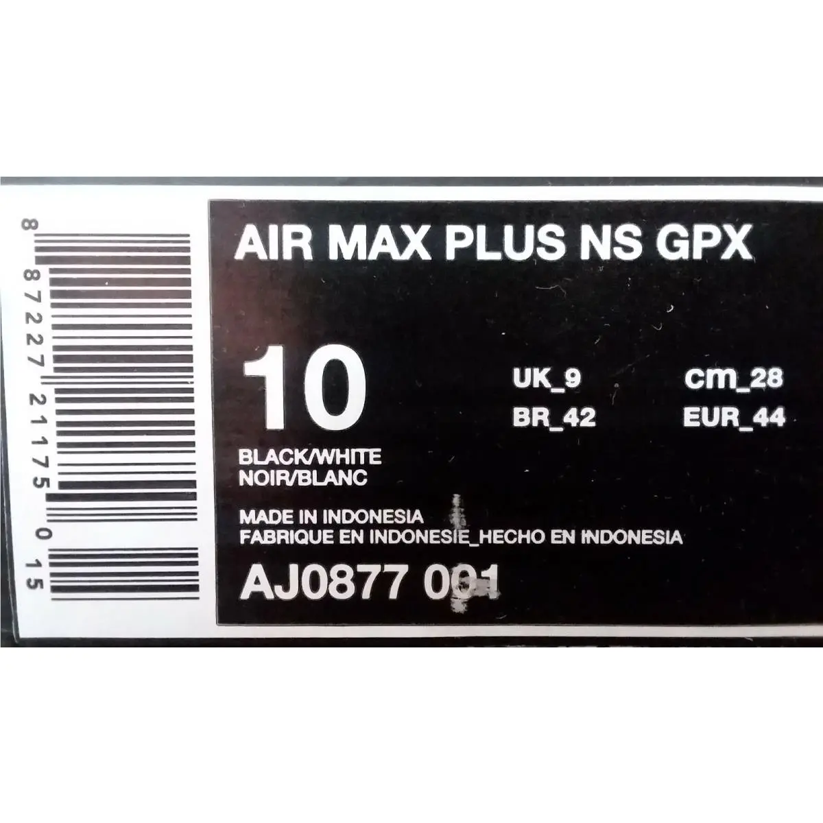 Nike shoes - Nike Air Max Plus - Air Max Plus - AJ0877-001 - Black, Manufacturer: Black / White (UPC: 0887227211750) 7