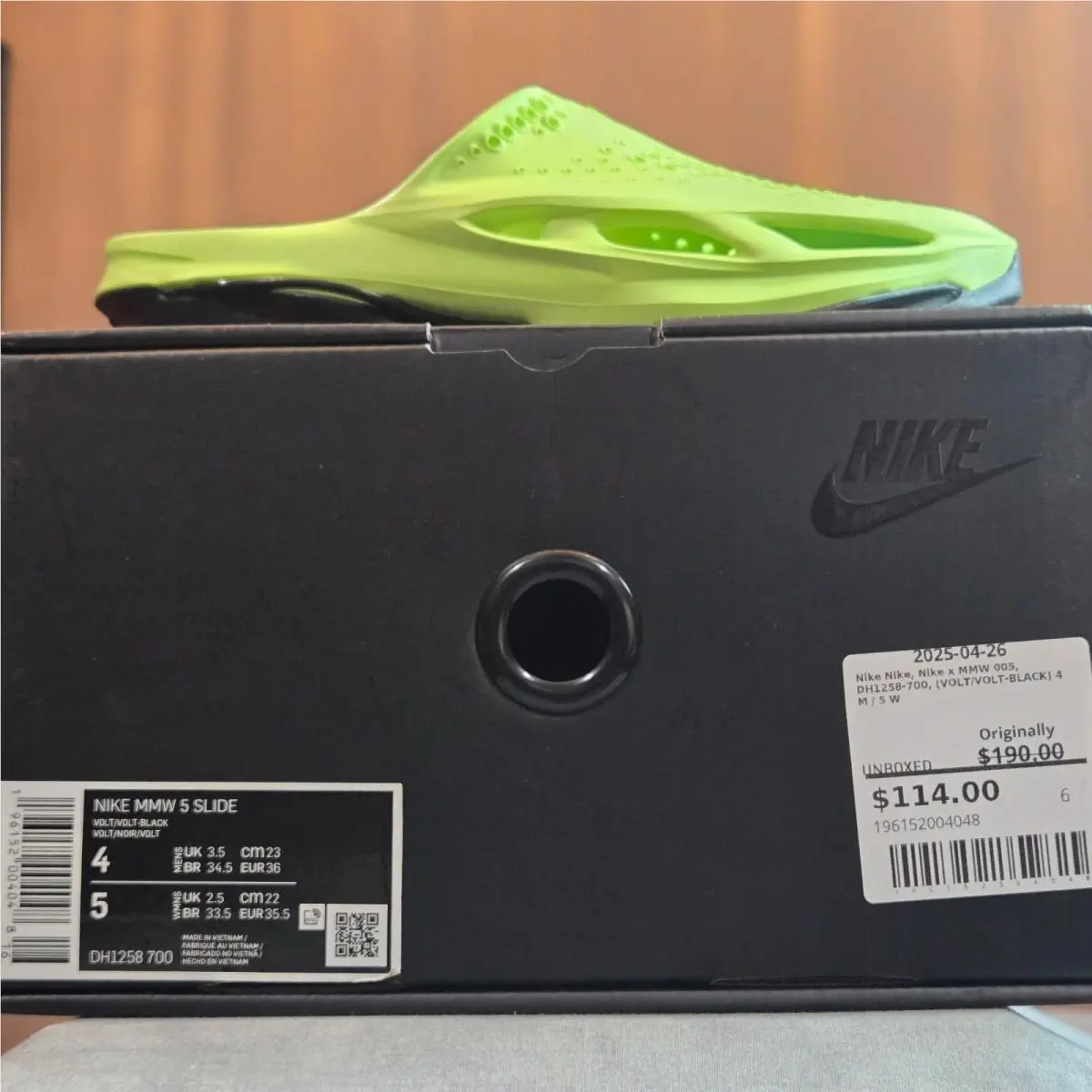 Nike shoes - Nike x MMW 5 Slide - DH1258-700 - Volt 6